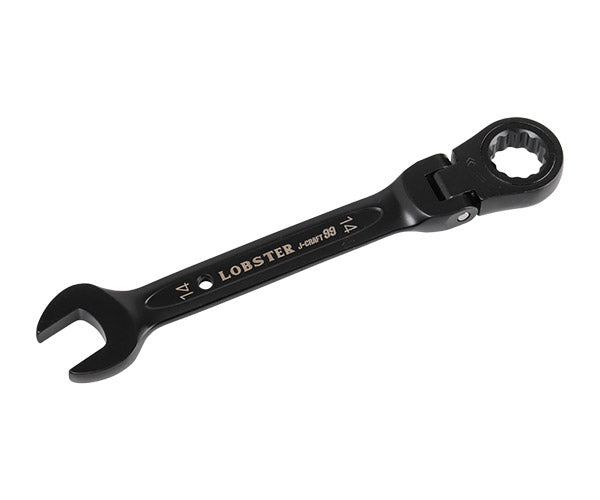 ロブテックス J-CRAFT99 ブラックラチェットコンビネーションレンチ(首振り) JBRW14F サイズ14mm ジェークラフト ツーナインズ ロブスター工具 LOBSTER LOBTEX