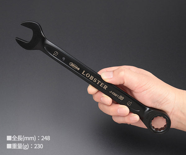 ロブテックス J-CRAFT99 ブラックラチェットコンビネーションレンチ JBRW19 サイズ19mm ジェークラフト ツーナインズ ロブスター工具 LOBSTER LOBTEX