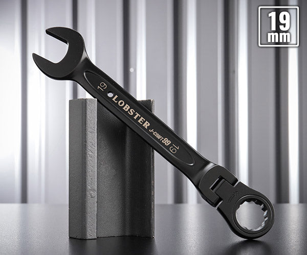 ロブテックス J-CRAFT99 ブラックラチェットコンビネーションレンチ(首振り) JBRW19F サイズ19mm ジェークラフト ツーナインズ ロブスター工具 LOBSTER LOBTEX