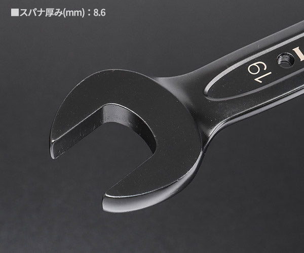 ロブテックス J-CRAFT99 ブラックラチェットコンビネーションレンチ(首振り) JBRW19F サイズ19mm ジェークラフト ツーナインズ ロブスター工具 LOBSTER LOBTEX