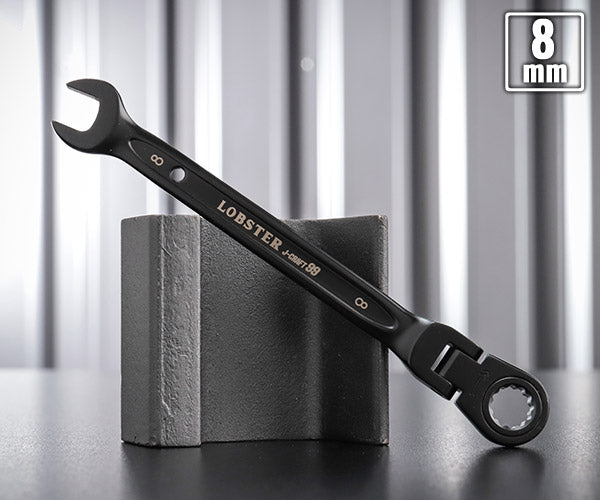 ロブテックス J-CRAFT99 ブラックラチェットコンビネーションレンチ(首振り) JBRW8F サイズ8mm ジェークラフト ツーナインズ ロブスター工具 LOBSTER LOBTEX
