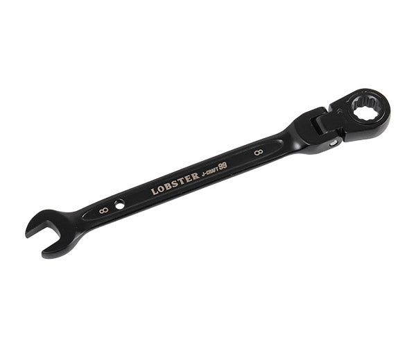 ロブテックス J-CRAFT99 ブラックラチェットコンビネーションレンチ(首振り) JBRW8F サイズ8mm ジェークラフト ツーナインズ ロブスター工具 LOBSTER LOBTEX