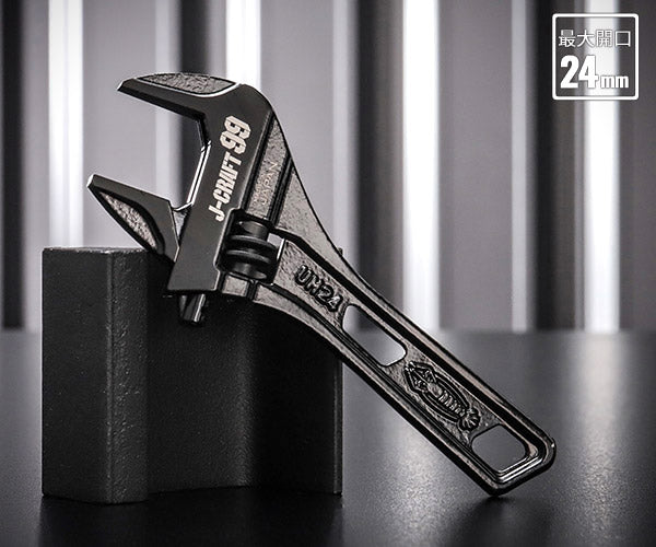 ロブテックス J-CRAFT99 ブラックハイブリッドモンキーレンチショート JBUM24S 全長118mm ジェークラフト ツーナインズ ロブスター工具 モンキレンチ