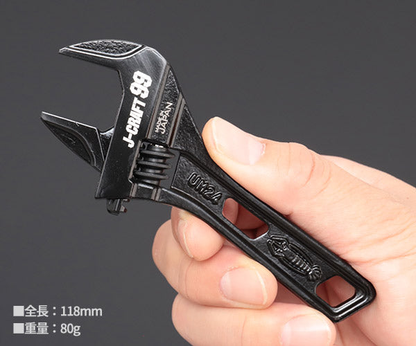 ロブテックス J-CRAFT99 ブラックハイブリッドモンキーレンチショート JBUM24S 全長118mm ジェークラフト ツーナインズ ロブスター工具 モンキレンチ