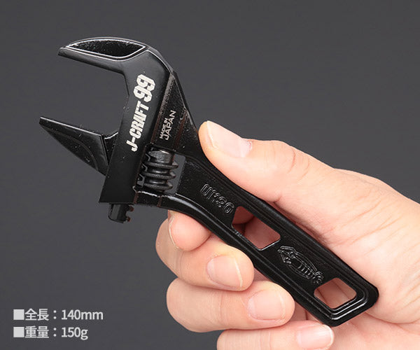 ロブテックス J-CRAFT99 ブラックハイブリッドモンキーレンチショート JBUM30S 全長140mm ジェークラフト ツーナインズ ロブスター工具 モンキレンチ