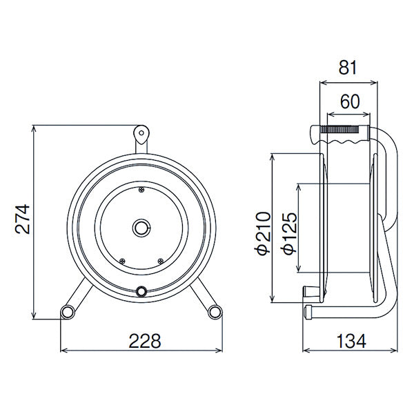 HATAYA(ハタヤ) 温度センサー付コードリール単相100V10M アース付
