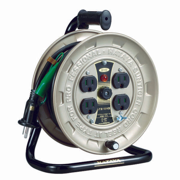 シンタイガーレインボーリール【屋外用】｜商品情報 ハタヤ (HATAYA) コードリール 屋外用 (防雨型) 100V型 コード25m 太さ1.25㎟ 標準型 接地付 コンセント3個