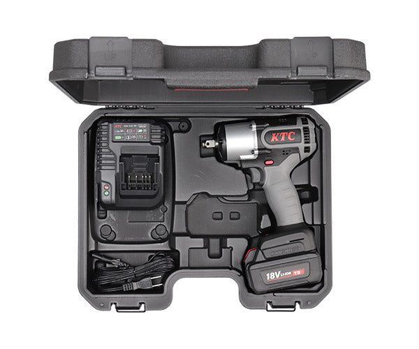 KTC ホイールナット用コードレスインパクトレンチ 最大トルク600N・m 18V フルセット (JTAE475)(4989433617275) 京都機械工具