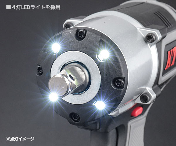 KTC ホイールナット用コードレスインパクトレンチ 最大トルク600N・m 18V フルセット (JTAE475)(4989433617275) 京都機械工具
