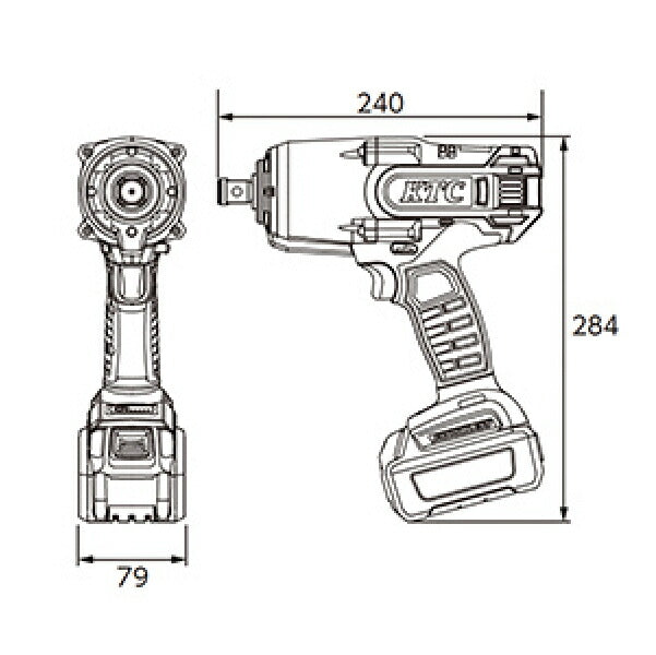 【限定特価】KTC 19.0sq. コードレストルクリミット インパクトレンチセット JTAE682 1100N・m コードレス充電式電動インパクトレンチ