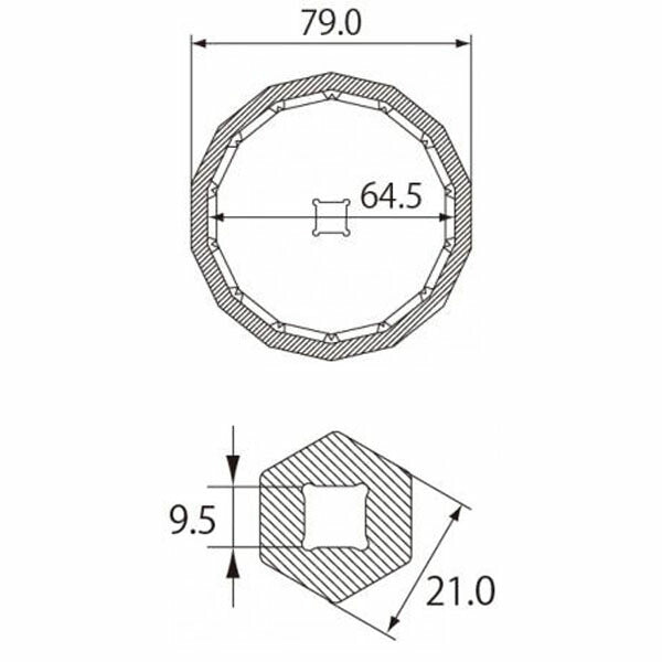 JTC トヨタ用オイルフィルターレンチ 64.5mm 14角 9.5sq (JTC4904A)(4580343089048) エレメントカートリッジケース用