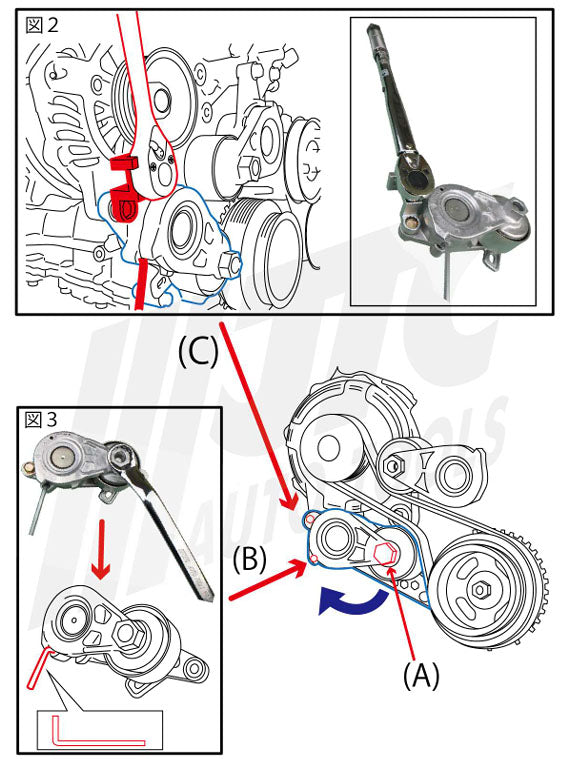 JTC スズキ用ベルトテンショナーツール マイルドハイブリッド対応 (JTC6642)(4580343114191) ワゴンR/スペーシア/ハスラー対応