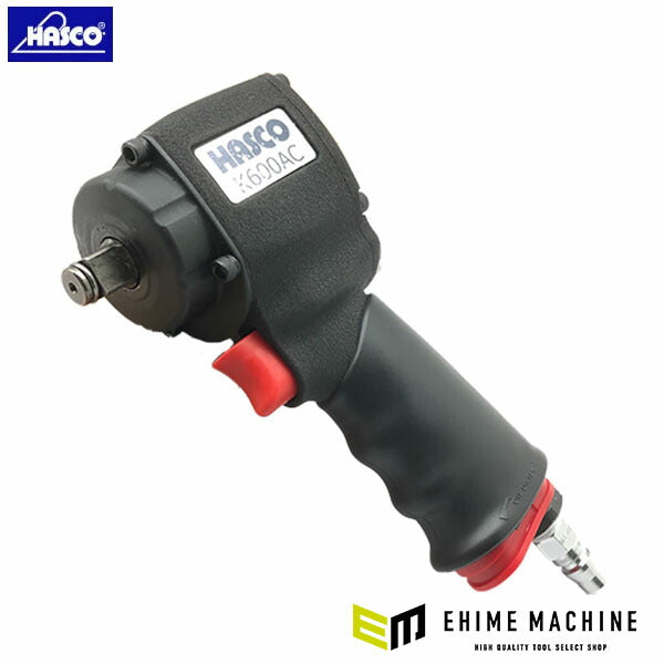 ハスコー 12.7sq ショートインパクトレンチ 全長99mm 最大トルク500Nm 正逆3段階 (K600AC)(4580372216897) 小型ハイパワー HASCO