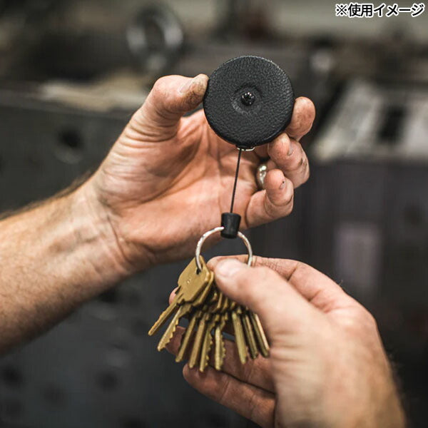 日本正規品 キーバック リトラクタブルキーリール オリジナルシリーズ (0483-823) (0088056015155) 48インチ 固定式ベルトループ ブラック キーチェーン KEY-BAK