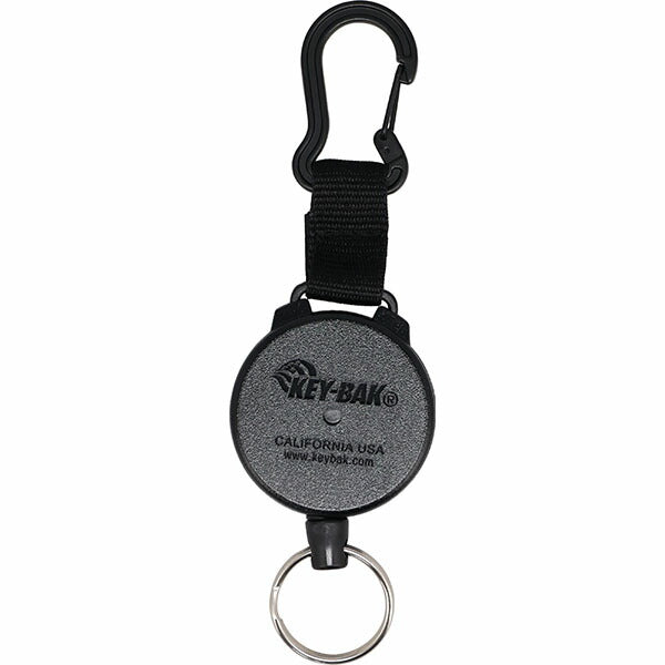 日本正規品 キーバック リトラクタブルキーチェーン SECURIT (0488-603) (0088056911273) 28インチ カラビナ ブラック 耐荷重590g 鍵40本対応 KEY-BAK