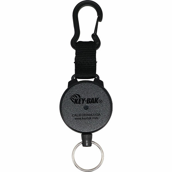 日本正規品 キーバック リトラクタブルキーチェーン SECURIT (0488-706) (0088056905975) 36インチ カラビナ ブラック 耐荷重370g 鍵22本対応 KEY-BAK