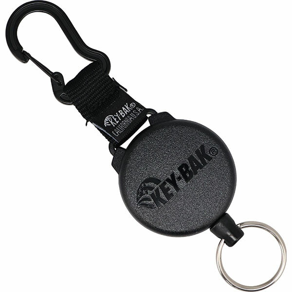 日本正規品 キーバック リトラクタブルキーチェーン SECURIT (0488-803) (0088056900031) 48インチ カラビナ ブラック 耐荷重225g 鍵15本対応 KEY-BAK