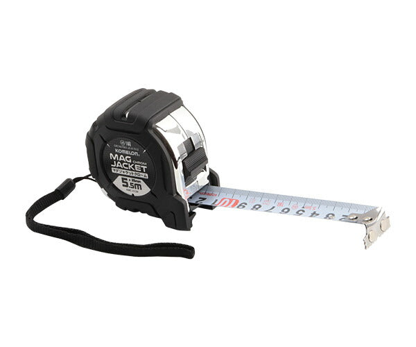 コメロン マグジャケットクローム ベルトホルダー付 KMC-31CM-55-25 5.5m 25mm幅 一人でも楽に測定できる強力マグネット爪と両面目盛 KOMELON メジャー コンベックス