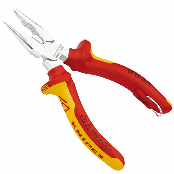 日本正規品 クニペックス 絶縁ニードルノーズペンチ 落防 (0826-145T)(4003773081401) 業務向け KNIPEX