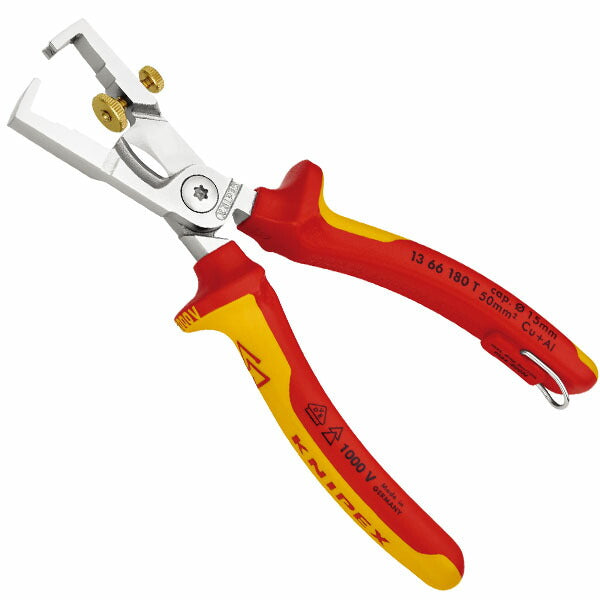日本正規品 クニペックス 絶縁カッティングストリッパー 落防 (1366-180T)(4003773081906) 業務向け KNIPEX