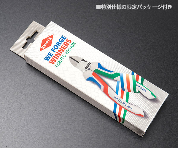 【ワケあり特価品】 (状態A) 日本正規品 クニペックス 限定 斜ニッパー イタリアモデル 3Kグリップ コンフォート 160mm WE FORGE WINNERS 限定800丁 (7002-160S8) (4003773094005) KNIPEX
