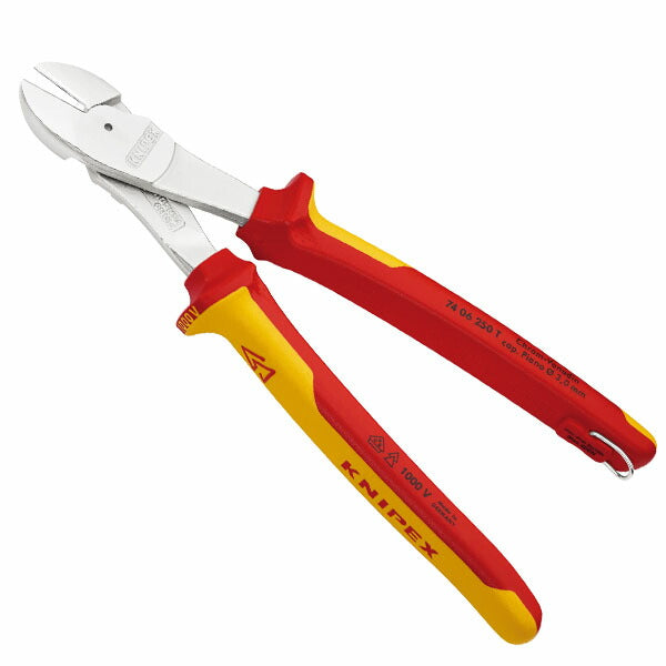 日本正規品 クニペックス T 絶縁強力斜ニッパー 落下防止 (7406-250T)(4003773081500) 業務向け KNIPEX