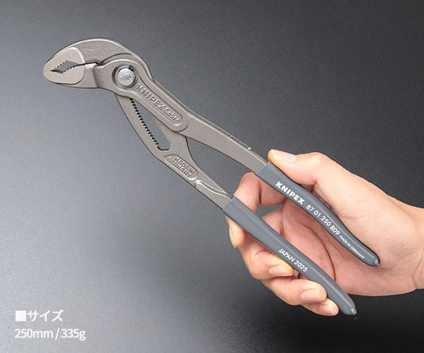 日本正規品 クニペックス コブラ ウォーターポンププライヤー 限定カラー スレートグレー (8701-250B09)(4003773093244) KNIPEX