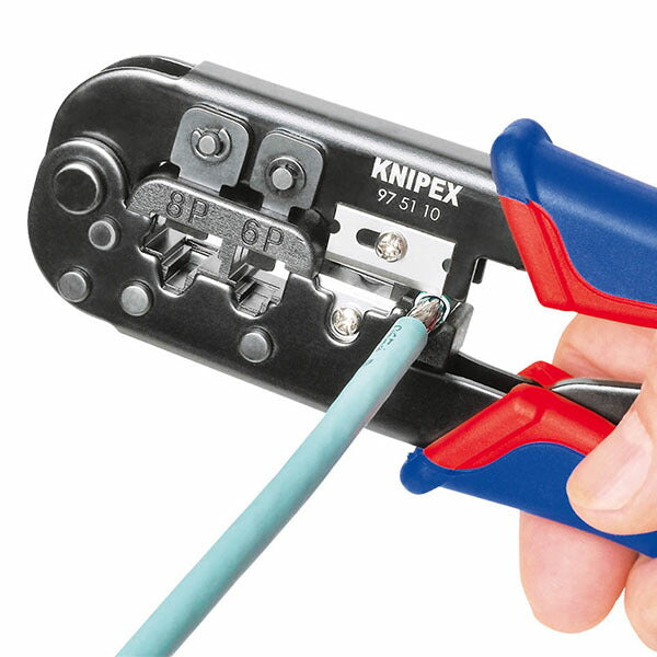 日本正規品 クニペックス ウエスタンプラグ圧着ペンチ (6/8ピン) (9751-10SB)(4003773044390) KNIPEX