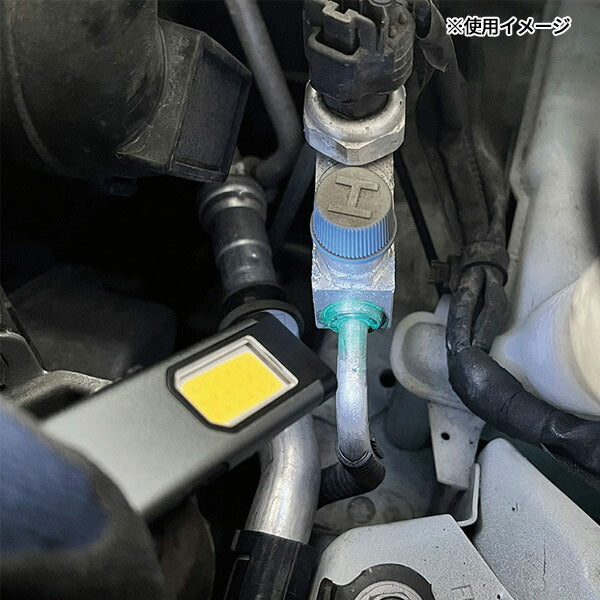 UVランプ付スリムワークランプ 500lm 3段階切替(全点灯/減点灯/上部) 365nm UV マグネット&金属クリップ 充電式 (L1010)(4932517136513)