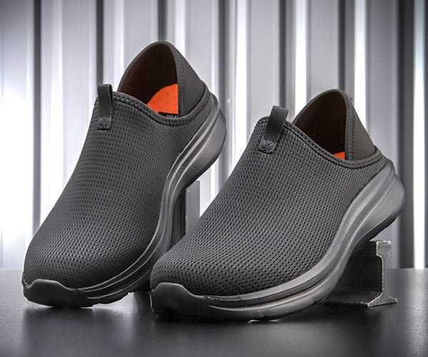 TRUSCO かかとを踏める軽量2WAYシューズ ブラック 24.0-28.0cm 3E 軽量 ニットスニーカー スリッポン オフィスシューズ 軽作業 倉庫作業 室内履き 普段履き