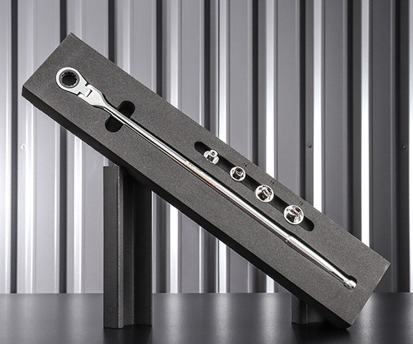 Autobahn LFNRW-M5 ロングフレキシブルナローラチェットレンチセット 差込角9.5mmアダプター、ソケット14、17、19mm アウトバーン