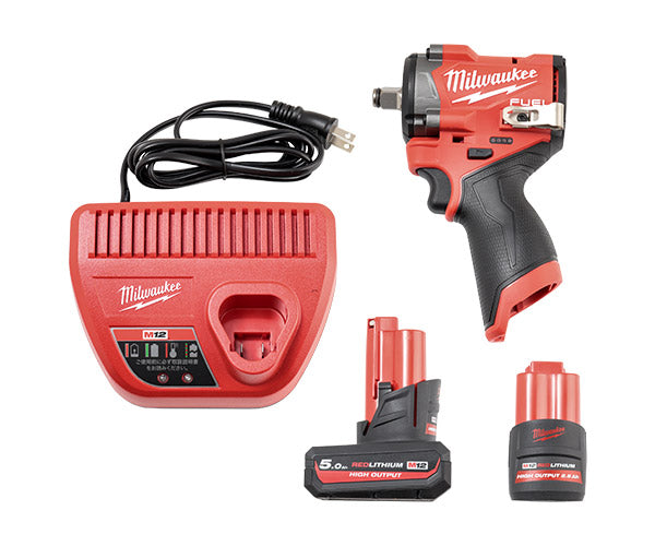 日本正規品 ミルウォーキー M12 FUEL 1/2インチ542Nmインパクトレンチ 5.0AH & 2.5AH キット (M12 FIW2F12-5252X JP)(4573582681081) milwaukee