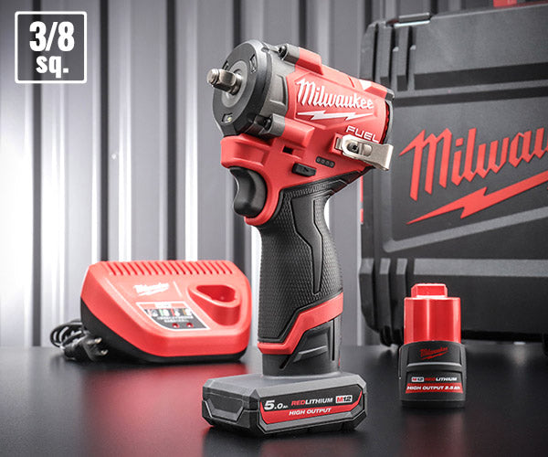 日本正規品 ミルウォーキー M12 FUEL 3/8インチ542Nmインパクトレンチ 5.0AH & 2.5AH キット (M12 FIW2F38-5252X JP)(4573582681104) milwaukee