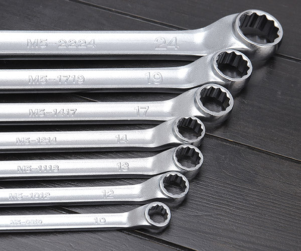 【ワケあり特価品】KTC M5-7P -003-230538 45°×6°ロングめがねレンチ 7本セット (M5-0810,1012,1113,1214,1417,1719,2224) エヒメマシンオリジナルセット