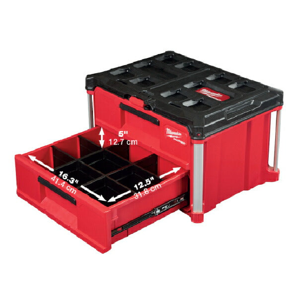 日本正規品 ミルウォーキー PACKOUT 引き出し収納 2段 (48-22-8442)(4573592050273) milwaukee
