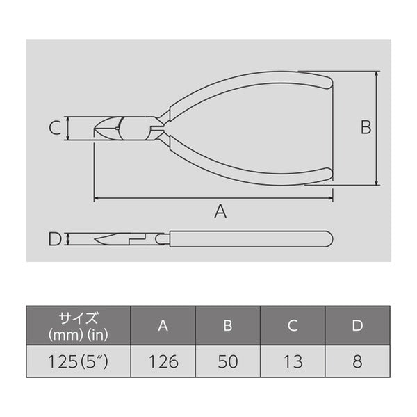 ビクター マイクロニッパー(ソフトカバー付) 全長126mm (110BS-125)(4953998004054) VICTOR フジ矢
