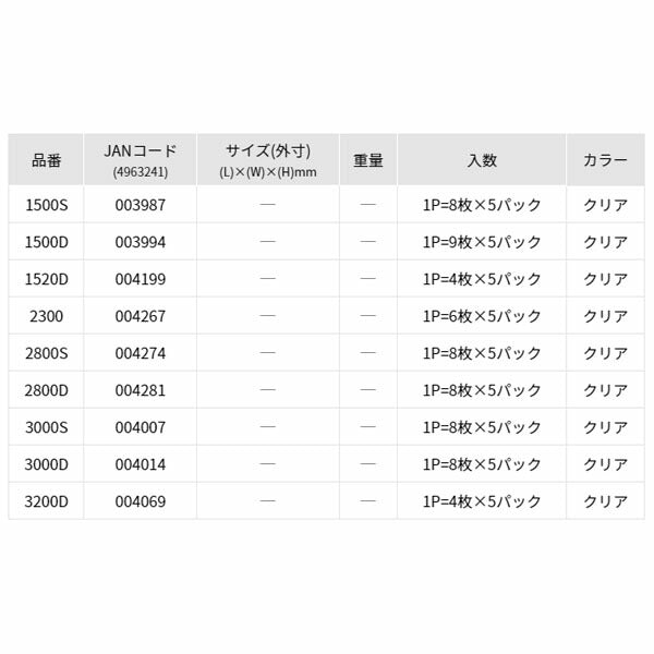 リングスター (クリア) スーパーピッチ用仕切板4枚 (1520D)(4963241004199) RINGSTAR