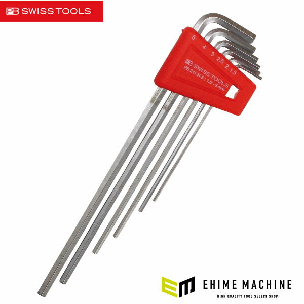 日本正規品 PBスイスツールズ ホルダー付六角レンチセット ロング 6本組 (211.H-5CN) (7610733235445)
