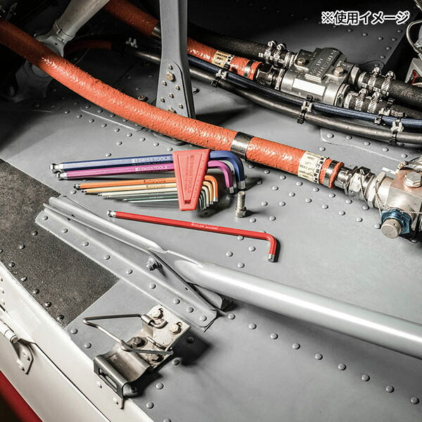 日本正規品 PBスイスツールズ ホルダー付ボールポイントロング六角レンチセット レインボー 9本組 (212.LH-10RBCN)