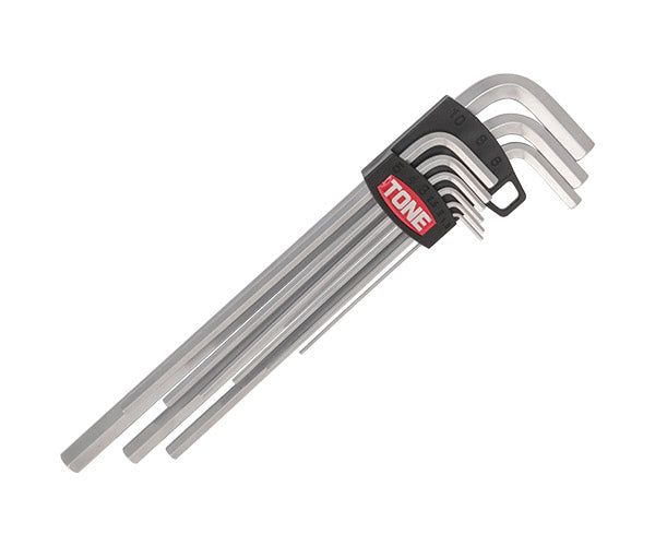 TONE マスターツールロング六角棒L形レンチセット 9pcs (AL900)(4953488018516) トネ