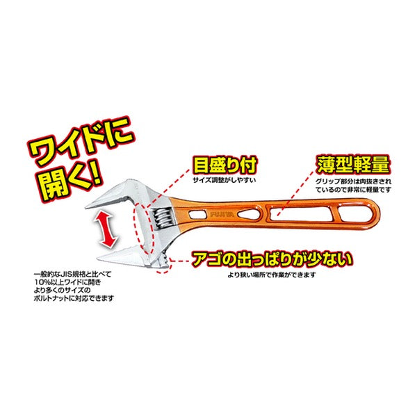 フジ矢 ライトモンキー グリップ付 250mm (FLA-43G-F)(4952520852101) FUJIYA 工具