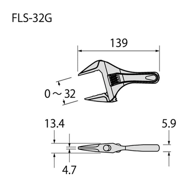フジ矢 ライトショートモンキー (FLS-32G-F)(4952520852057) FUJIYA 工具