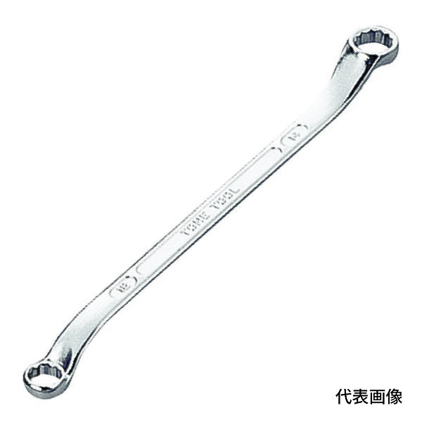 TONE 両口ロングメカニックめがねレンチ(45°×10°) 対辺寸法12×14mm 全長219mm (M44-1214)(4953488101720) トネ