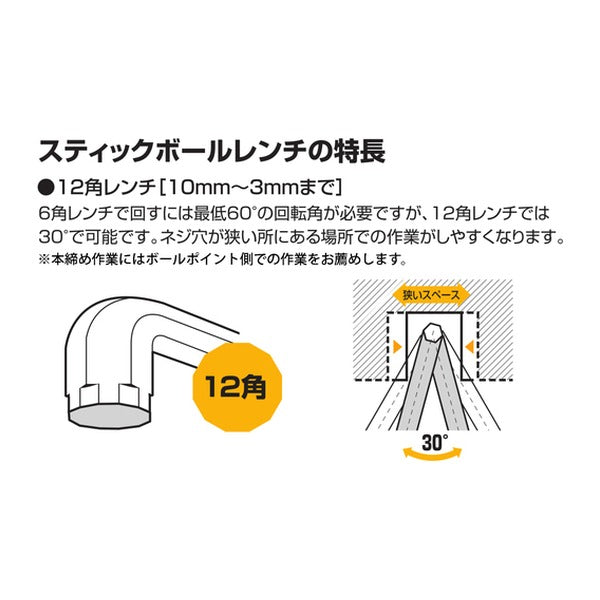 ワイズ スティックボールレンチ 単品 5mm (SBS-50)(4951908004965) WISE フジ矢
