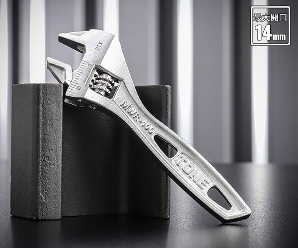 TONE ハイパーウォームモンキレンチ(目盛付) 全長100mm (MWR-100)(4953488410488) トネ