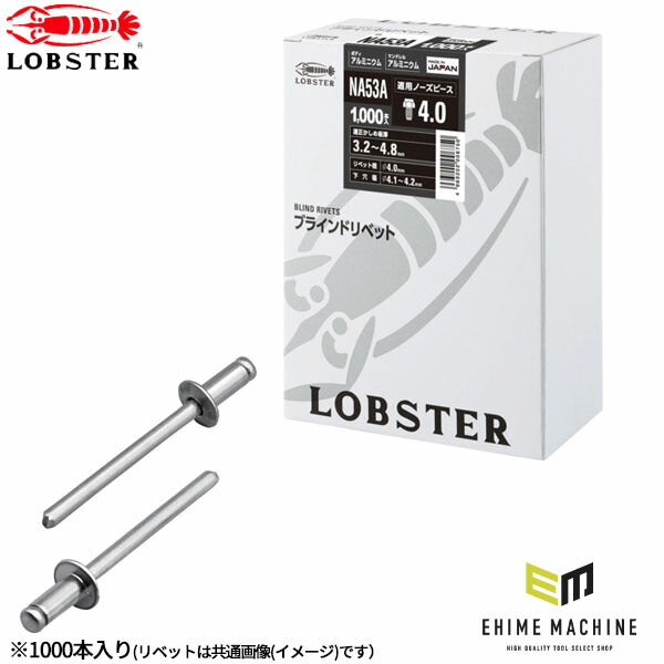 ロブテックス ブラインドリベット アルミ/アルミ 丸頭 5-3 1000本入 NA53A (NA53A)(4963202006750) LOBSTER エビ