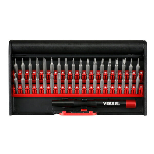 VESSEL 精密差替ドライバー36本組 No.9836 ベッセル 精密機器メンテナンスに アルミニウム合金製グリップ スタンド式ケース付き