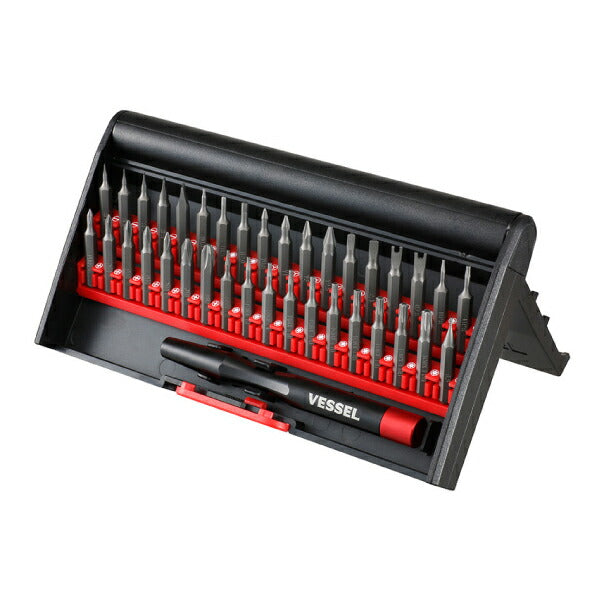 VESSEL 精密差替ドライバー36本組 No.9836 ベッセル 精密機器メンテナンスに アルミニウム合金製グリップ スタンド式ケース付き