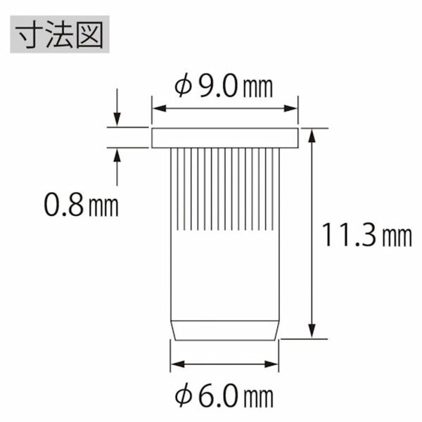 ロブテックス ローレットナット ミニパック 平頭 スティール 板厚2.5 M4×0.7 16個入 NSD4MRPS (NSD4MRPS)(4963202088435) LOBSTER エビ