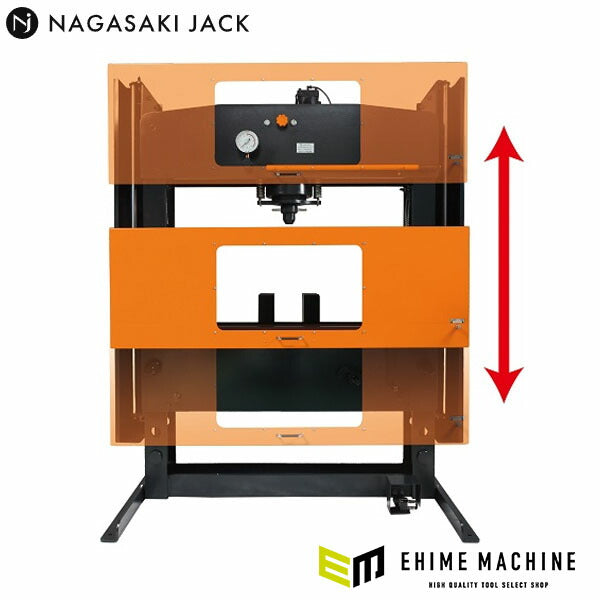 メーカー直送業者便] 長崎ジャッキ 油圧プレス 60トン 安全ガード付